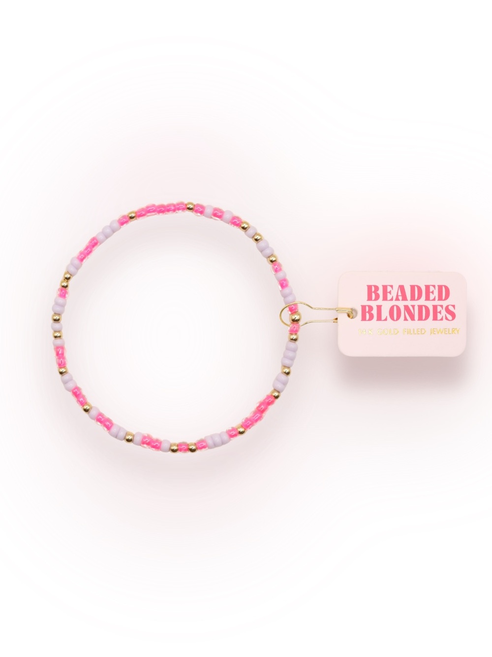 Beaded Blondes Petite 6.25 inch Hot Pink & Lilac Sprinkle Bracelet